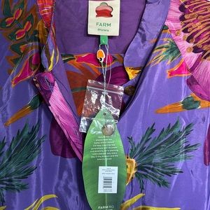 NWT FARM Rio Purple Maxi Flowers Maxi Dress SZ L